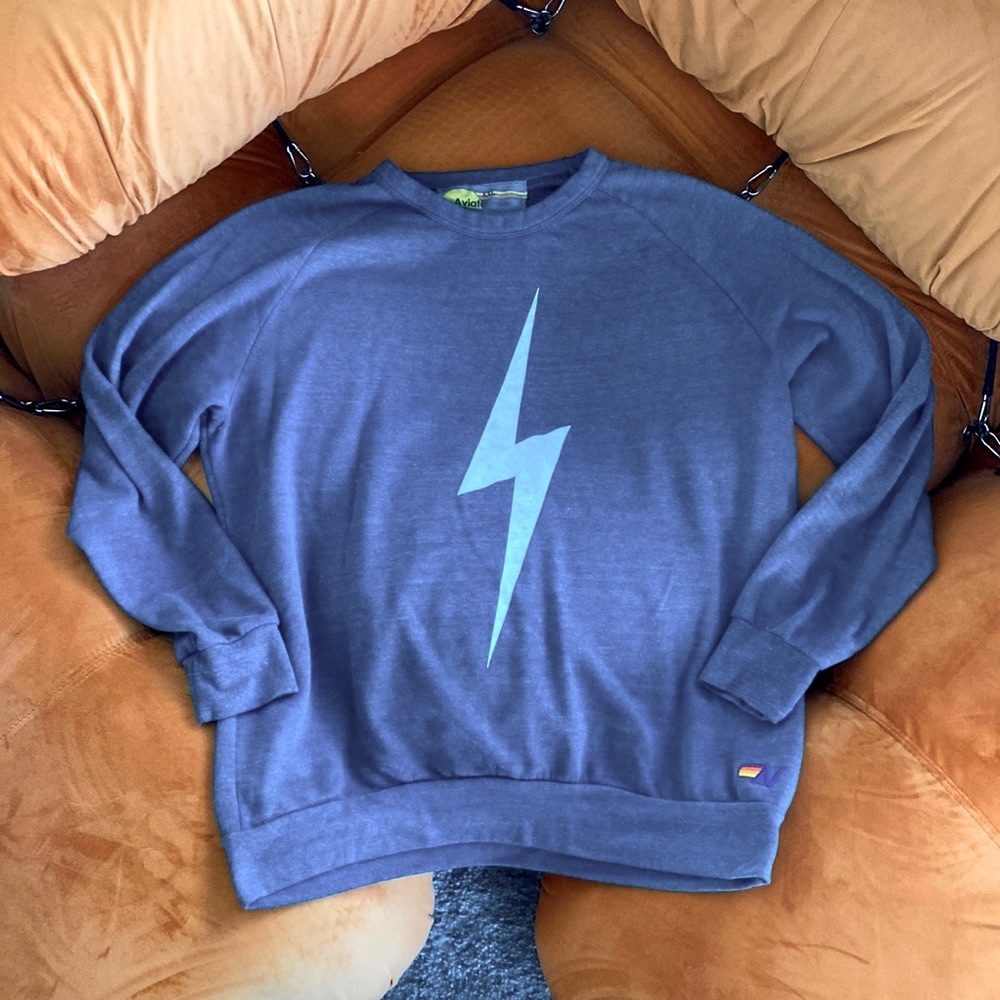 Aviator Nation Blue Lightning Bolt Sweatshirt
